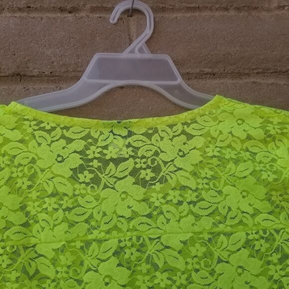 Neon green swim suit coverup. Sz L - Picture 10 of 11